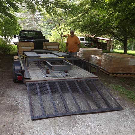 Kiln frame on trailer